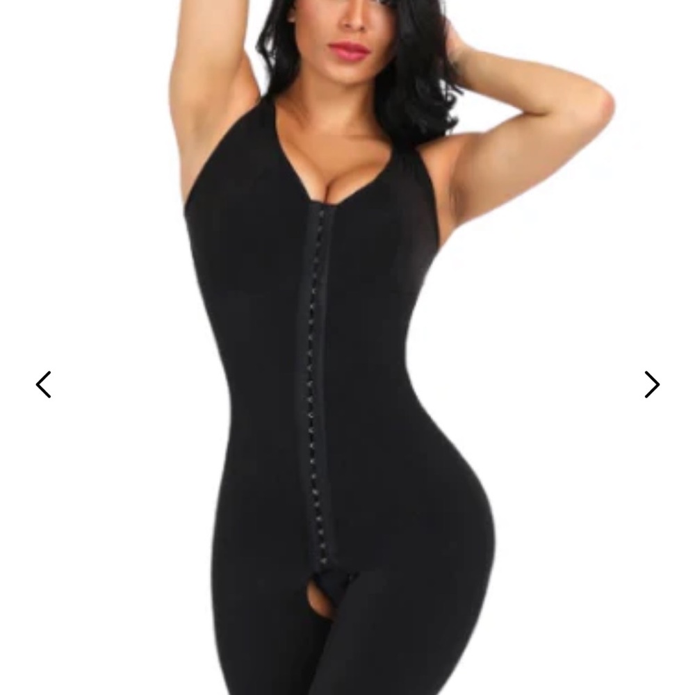 Kick Weight with Keisha Black Full-Body Shapewear Bodysuit Front Hook Closure